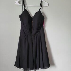 Abby Paris Black Formal Dress Women's 14 Semi-Formal Homecoming Knee Length NWT